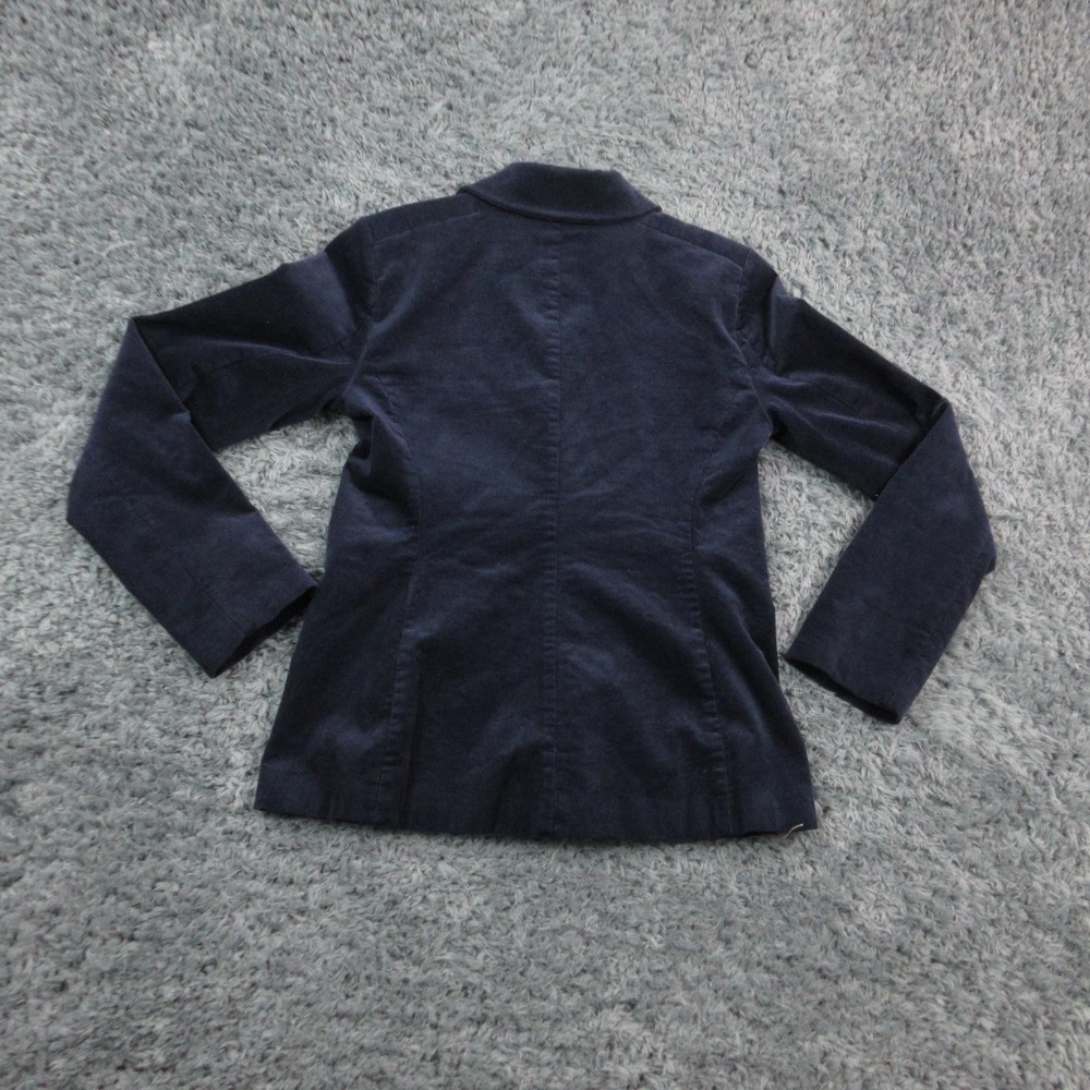 Eileen Fisher Blazer Womens 0 Navy Blue Corduroy Stretch Organic Cotton Jacket - Picture 14 of 16